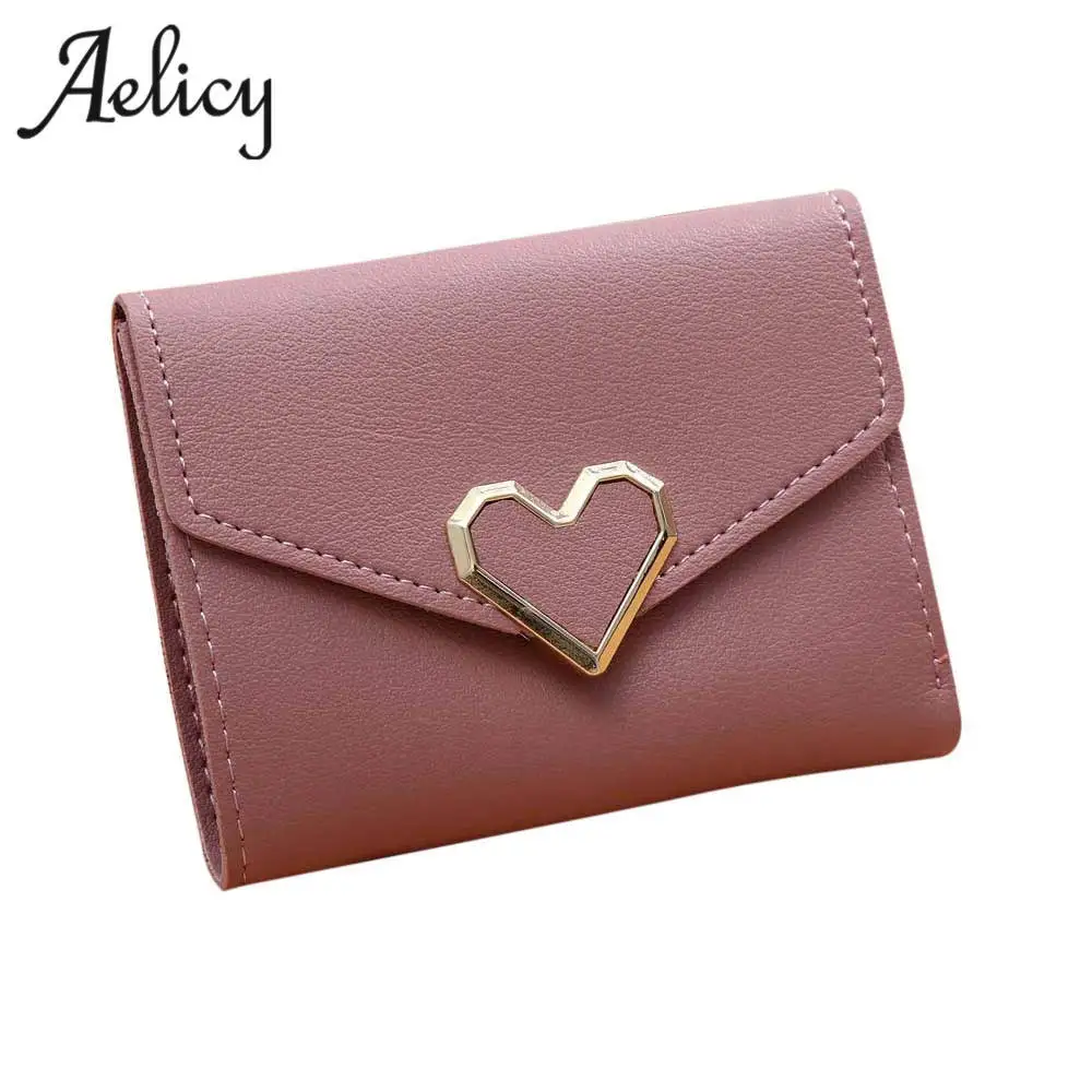 

Aelicy High Quality Women Simple Short Wallet Hasp Coin Purse Card Holders Handbag Short Money Wallets PU Leather Lady Carteira