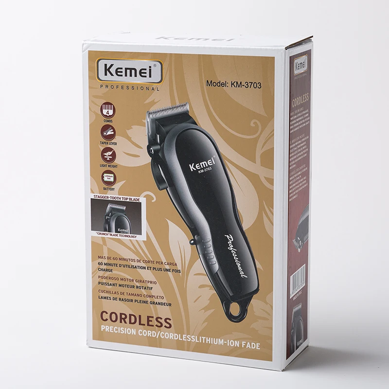 100-240 В kemei перезаряжаемый триммер для волос, борода, электрическая бритва, профессиональная машинка для стрижки волос, машинка для бритья волос