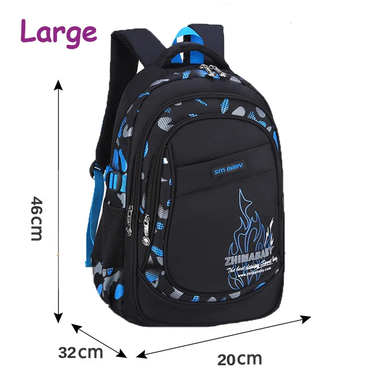 SchoolBag Children Casual Backpacks Nylon Large Size Student School Bags 7-14 Years Waterproof Boy School Backpack Kids Knapsack 5