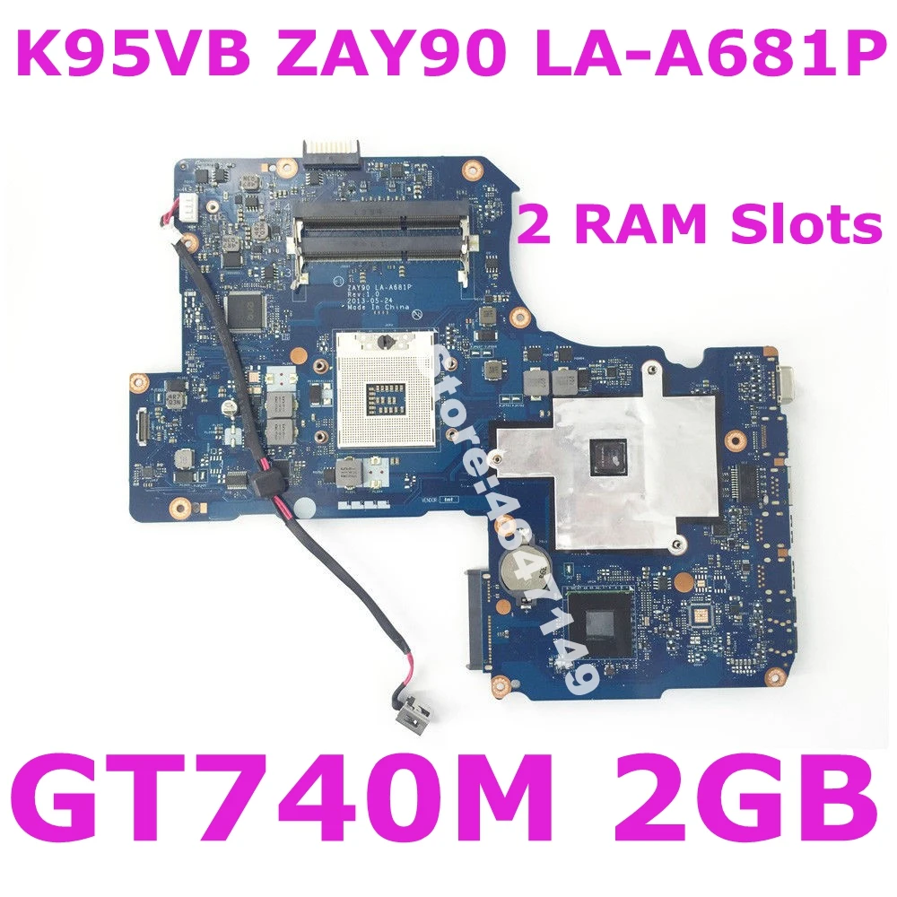 

K95VB ZAY90 LA-A681PG T740M 2GB 2 Memory Slots Mainboard For ASUS R900VB K95V K95VB K95VJ K95V Laptop motherboard Testing OK