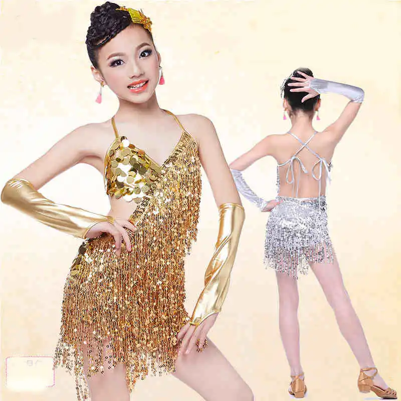gold sequin fringe dress