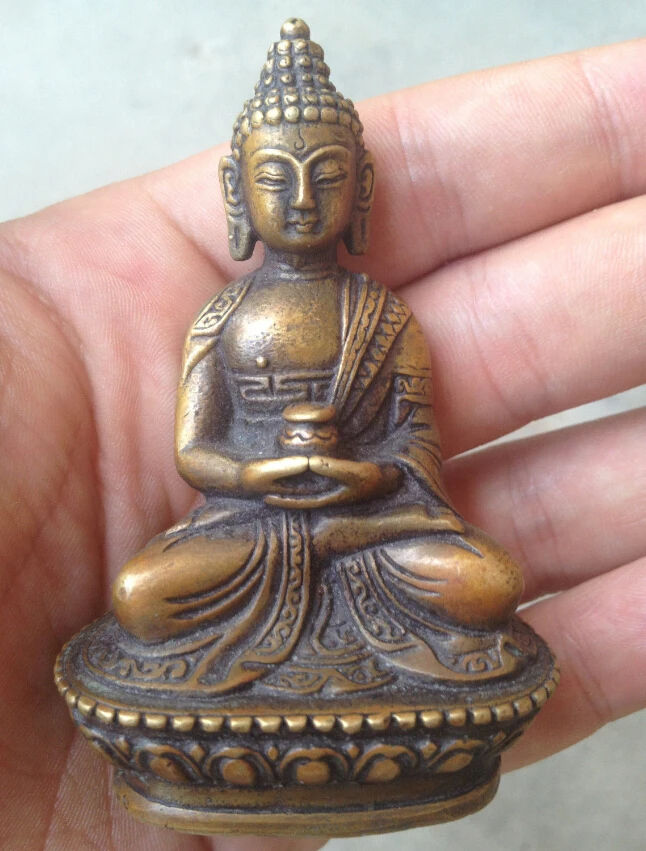 

free shipping [old craft ] Antique hands Tibetan buddha Bodhisattva Bronze Buddha Statue Decoration
