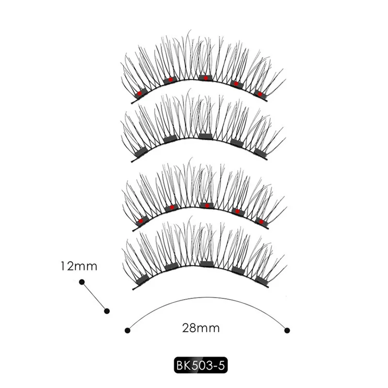 Магнитные ресницы 3D натуральные ресницы многоразовые ручной работы крест накрест Накладные ресницы Новые 5 магнитные Накладные ресницы с подарочной коробкой - Цвет: BK5035