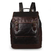 Винтажные стильные мужские рюкзаки из натуральной кожи, рюкзаки из воловьей кожи, дорожные сумки, модные мужские школьные рюкзаки, повседневные Рюкзаки для мужчин s J7305