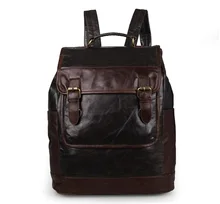 Vintage Style Men Genuine Leather Backpacks Cowhide Travel Bags Fashion Men School Backpacks Bags Casual Backpack for Mens J7305