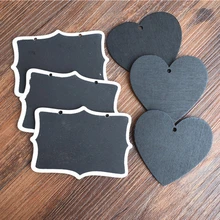 Знаки 5 шт./партия из натурального дерева мини мел доска с веревкой для свадебной вечеринки праздник украшения