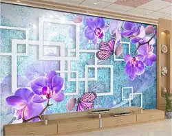 3d фото обои на заказ Размер Фреска для гостиной фаленопсис цветок живопись 3d картина диван ТВ фон обои