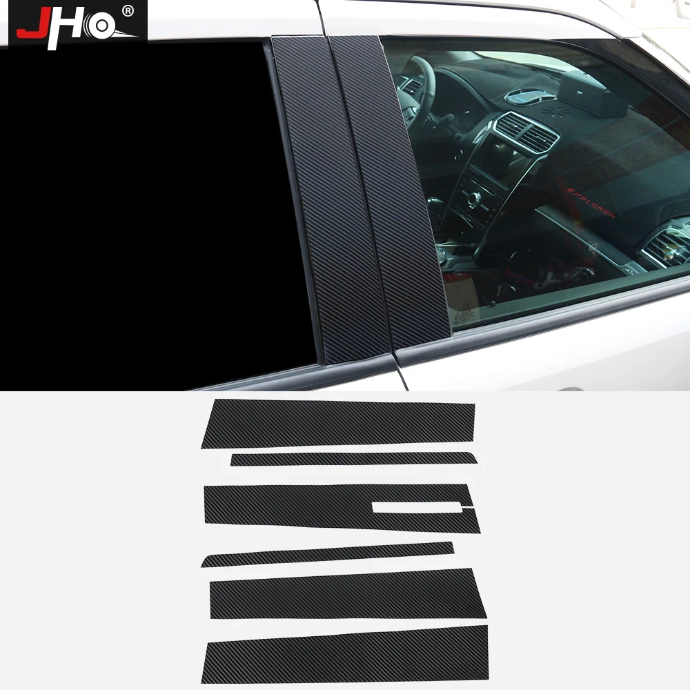 JHO 3D углеродное волокно зерно B оконная стойка Защитная Наклейка для Ford Explorer 2016 2019