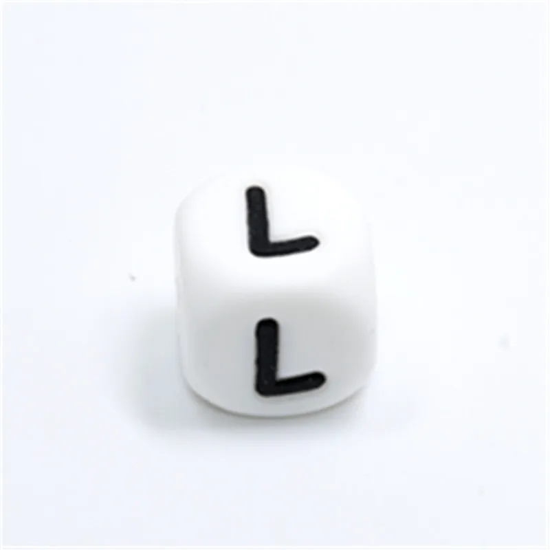 10 PCS L English Alphabet Silicone Letter Bead DIY Baby Teething Beads Pendant Toy Necklace Food Grade 12 MM | Украшения и