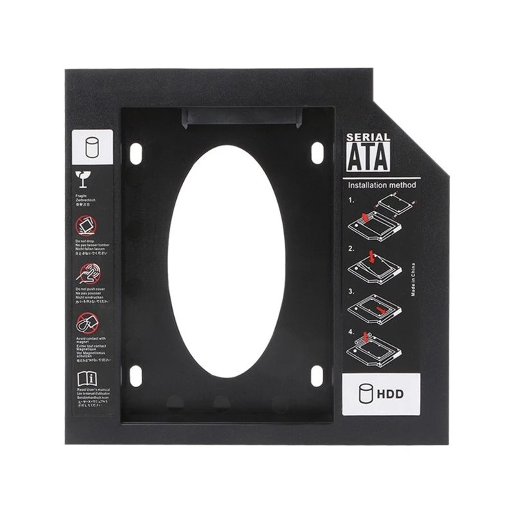 Universal Plastic HDD Caddy 12.7mm SATA 3.0 2.5" SSD Case For Laptop CD DVD ROM