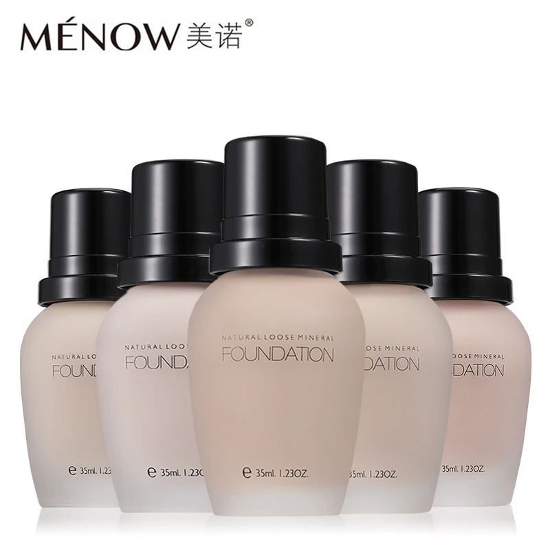 

35ml Menow +SPF15 Liquid Foundation Face Base Makeup Natural Loose Mineral Fond De Teint Make Up Foundation Concealer Cover