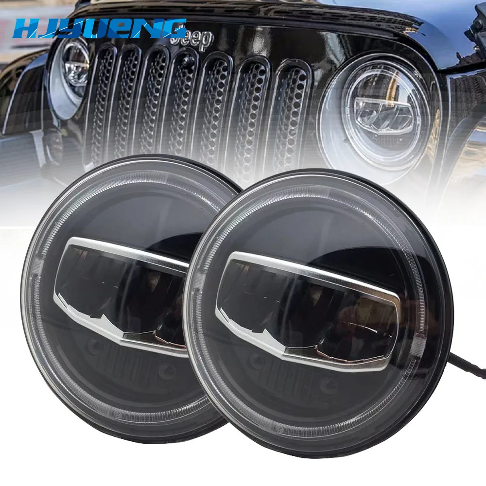 

2PCS 7" Inch Led Headlights DRL & Amber Turn Light & Hi/Lo Beam for Jeep Wrangler JK TJ LJ CJ Rubicon Sahara Unlimited Hummer