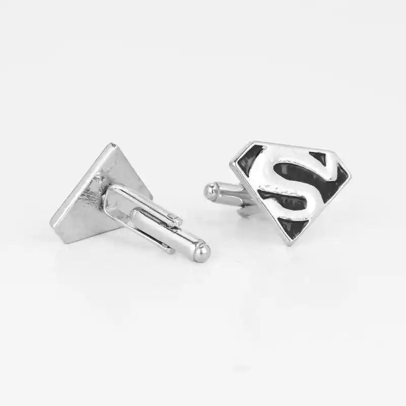 Plata SUPERMAN CUFFLINKS Formal Boda Negocios Regalo Para Traje Camisa Comic