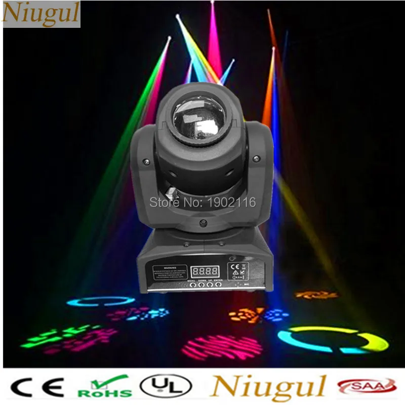 

Mini 10W LED patterns Light RGBW LED Spot Moving Head lights DMX512 gobo Light for KTV dj disco Home Garden Xmas Party lighting