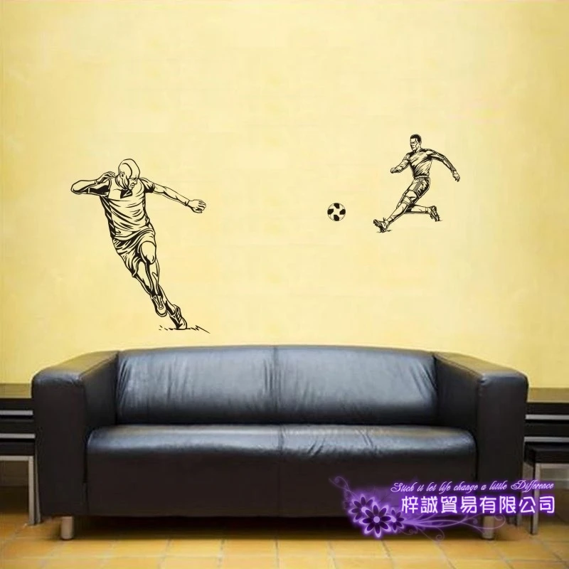 DCTAL Football Player Sticker Football Game Soccer Decal Helmets Kids Room Posters Vinyl Wall Decals F8