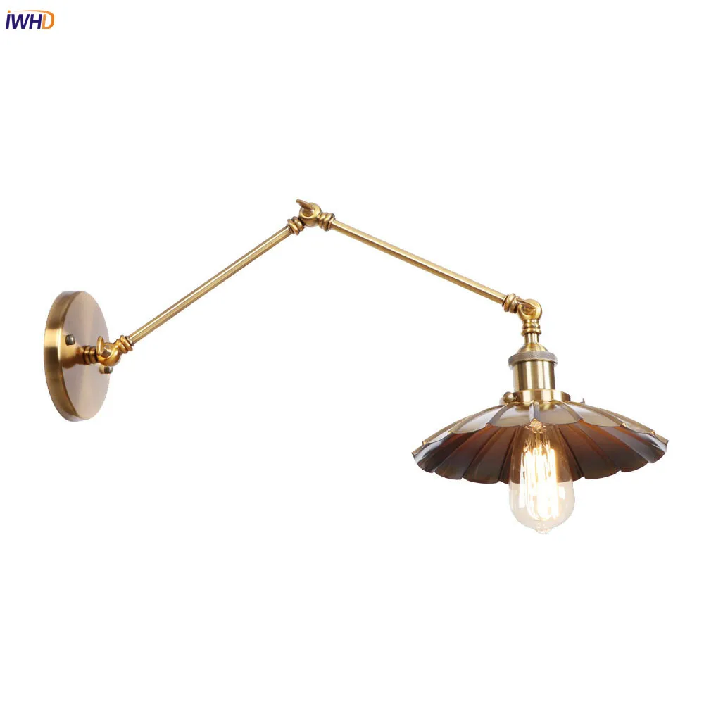 IWHD светодиодный настенный светильник с длинными ручками, Светильники для спальни, лестницы, ванной комнаты, Edison, Ретро стиль, лофт, промышленный винтажный настенный светильник, лампа Lampen
