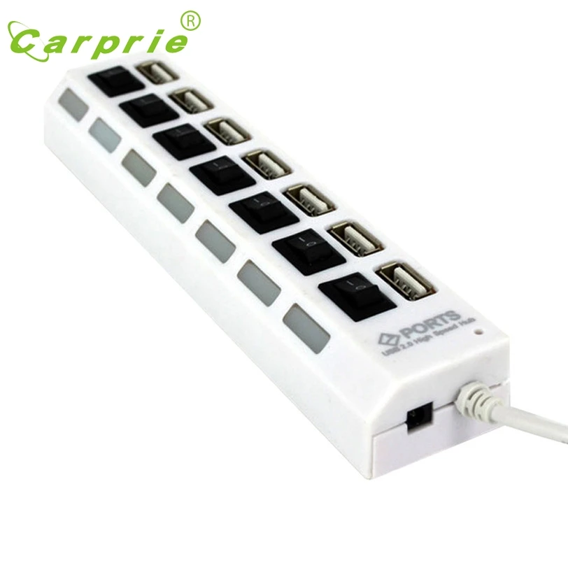 CARPRIE MotherLander 7 портов вкл/выкл переключатель USB 2,0 концентратор высокая скорость для ПК ноутбук Jan17