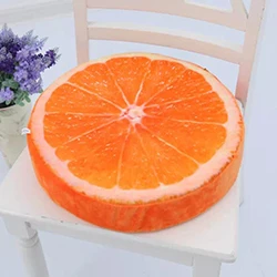Плюшевые фрукты сиденья подушечка-спонж мягкие дерева табурет с орнаментом в виде арбуза, апельсина, киви лимон взрослые дети Декор Диван-подушка на стул Dia.39cm - Цвет: Orange