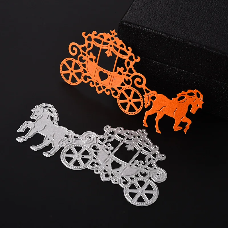 

Horse Carriage Mold Metal Cutting Dies for Scrapbooking Paper Cards Making Decorative Embossing Folder Christmas Craft Dies