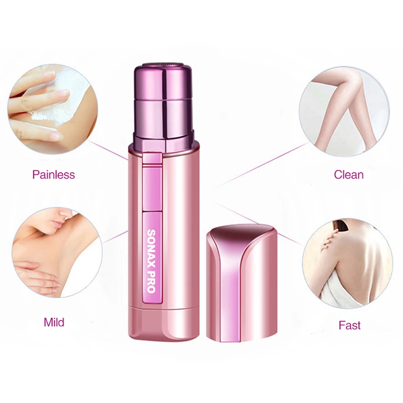 SONAX PRO Portable Hair Remover Electric Women Lipstick Shaver Razor Facial Painless Depilator Shaving Machine Battery Type