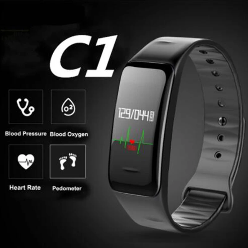 

Color Screen Smart Bracelet C1 watches Blood Pressure Heart Rate Monitor IP67 waterproof podometre Smartband pk fitbits xiomi