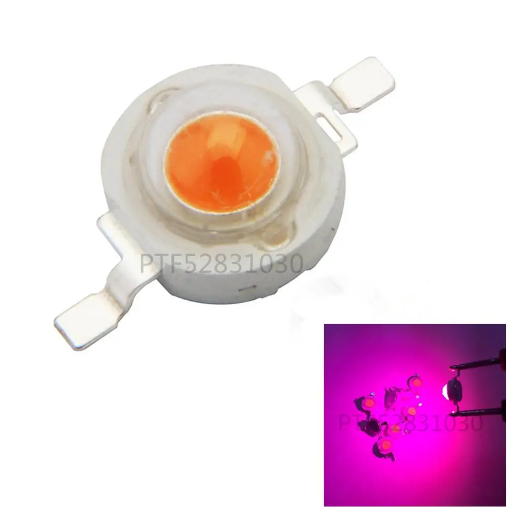 

100pcs 3W high power led Lamp plant grow light Bulb full spectrum 400-840nm 45MIL Chip 3.2-3.4 700mA180-200LM