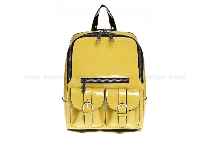 Повседневный открытый лакированный кожаный рюкзак большой емкости Водонепроницаемый школьный рюкзак - Цвет: CN6