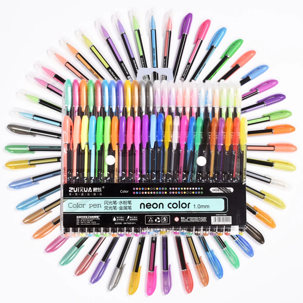 GEL PENS BRIGHT NEON FLUORESCENT COLOURS ART PENS COLOURING KIDS SCHOOL 1 10 20