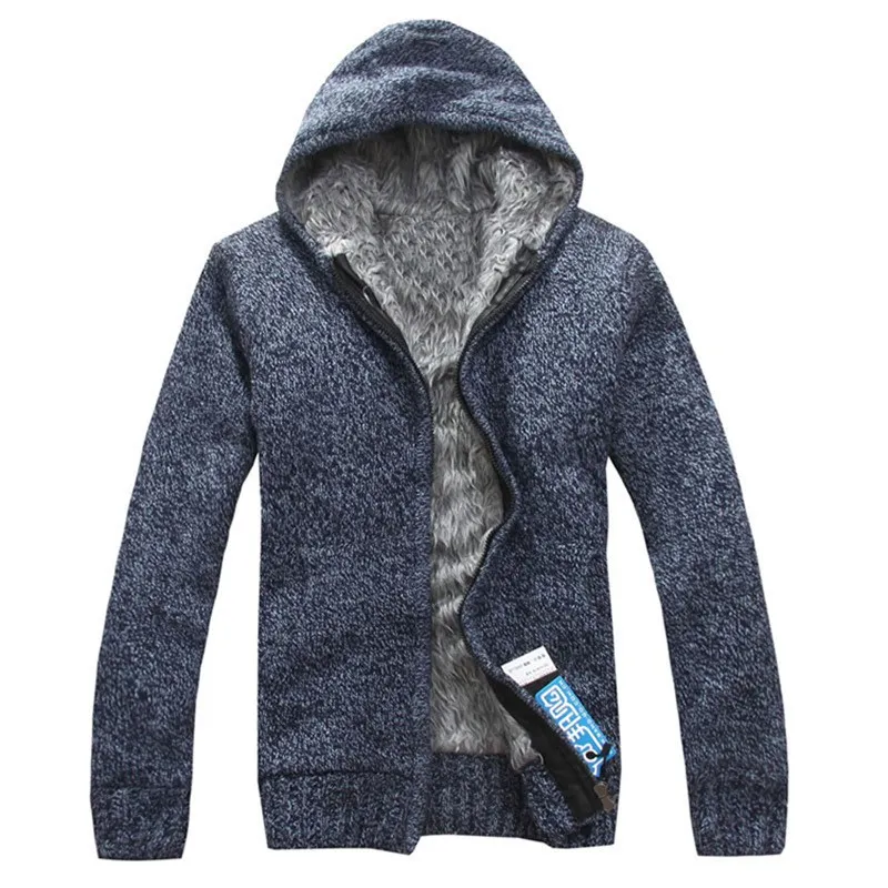 Зимний мужской свитер с капюшоном, мужской толстый свитер, куртки, пальто, повседневный теплый свитер, вязаная верхняя одежда, однотонная верхняя одежда, Sueter Masculino