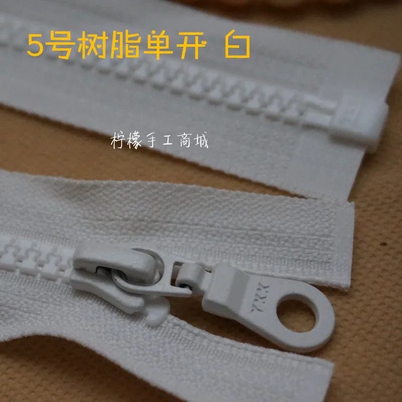 Buy YKK zipper 5 resin single open zipper white 35
