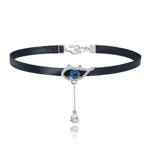 WARME FARBEN Women Necklace Crystal Black Rope Chain Remove Devil's Eyes Pendant Choker Fashion Jewelry Necklace WARME FARBEN Women Necklace Crystal Black Rope Chain Remove Devil's Eyes Pendant Choker Fashion Jewelry Necklace