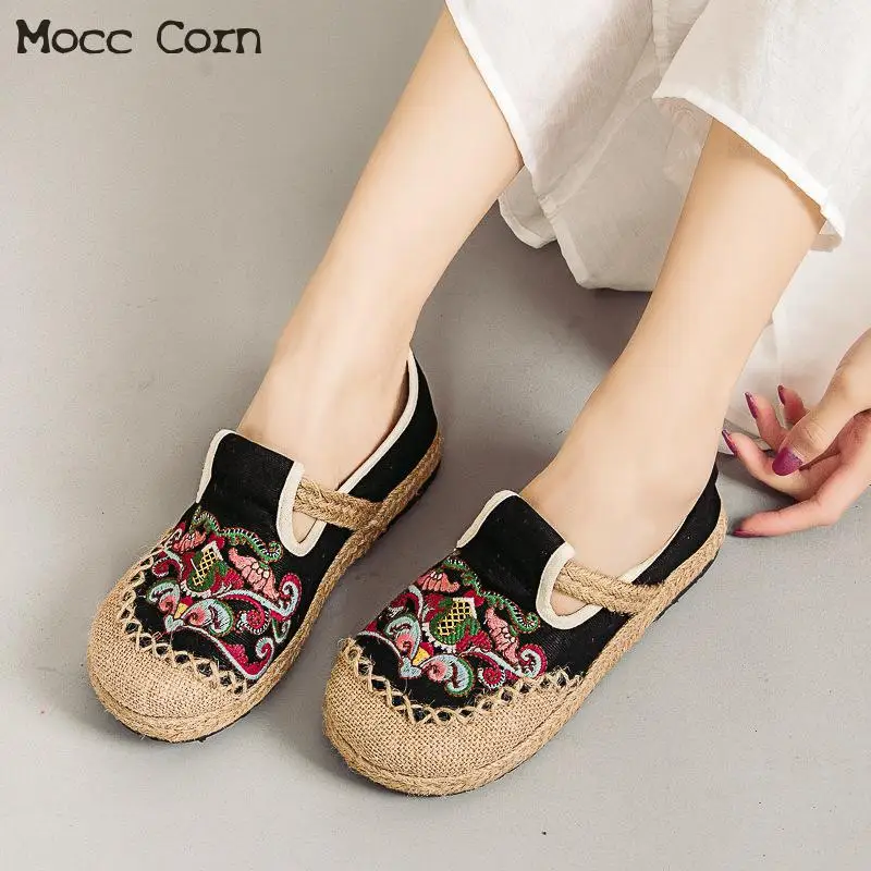 women's embroidered flat shoes