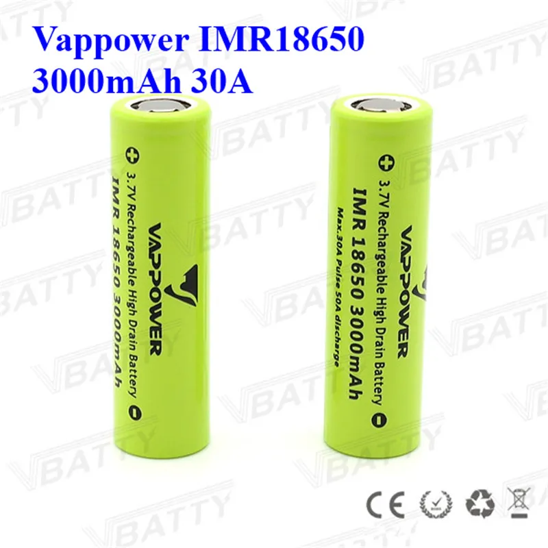 18650 30A Vap power 3000mAh 3,7 V 30 amp литий-ионная аккумуляторная батарея для электронных сигарет(1 шт