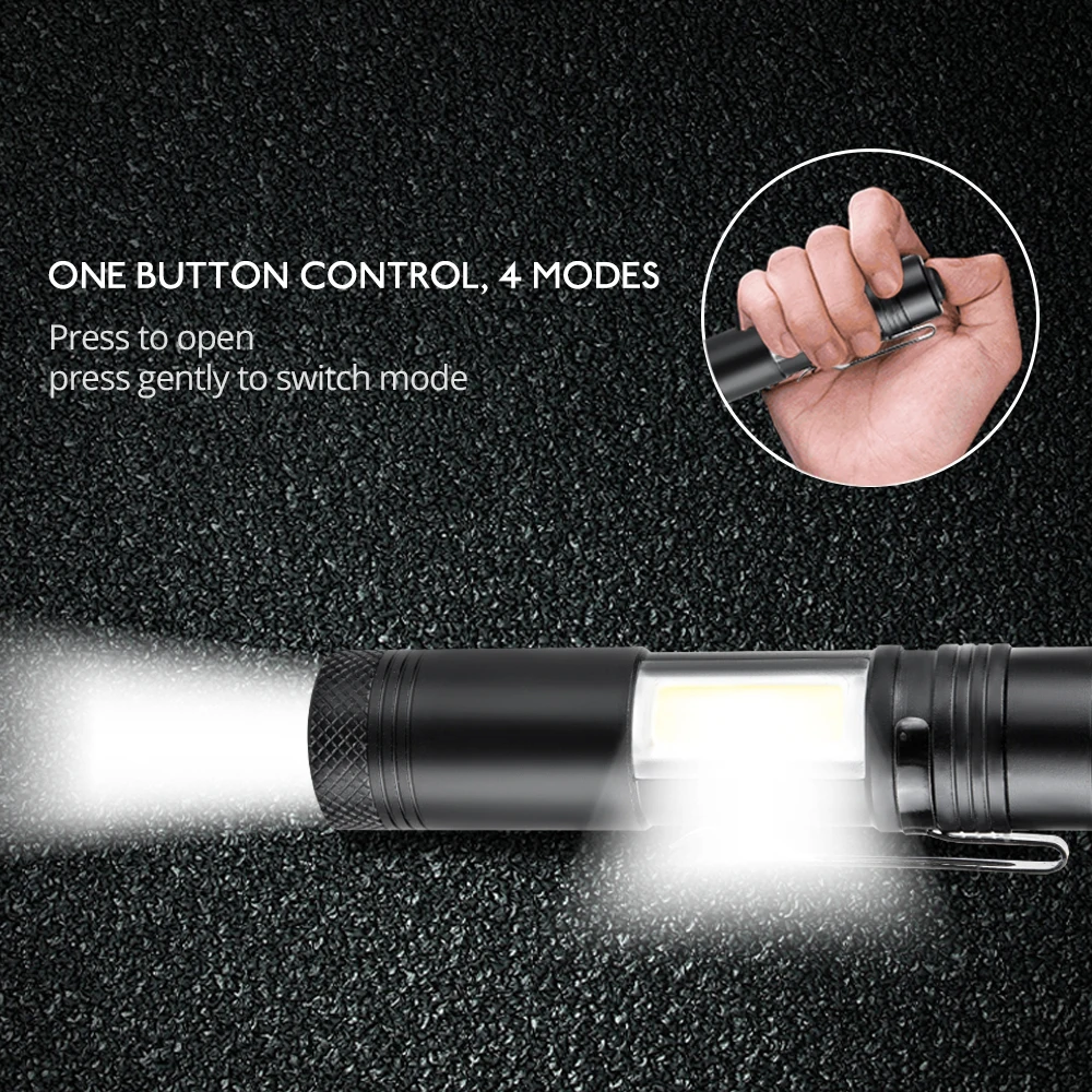 Multifunction IP65 Waterproof Flashlight AA14500  LED Outdoor Camping 4 Modes Portable CREE Chip Powerful Mini Torch Flashlight (9)