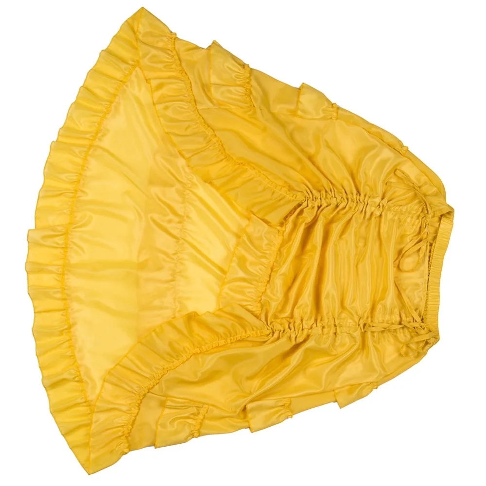 Викторианские желтые шифоновые Асимметричные регулируемые юбки в готическом стиле Женский корсет псевдостаринные Юбки Плюс Размер 6XL