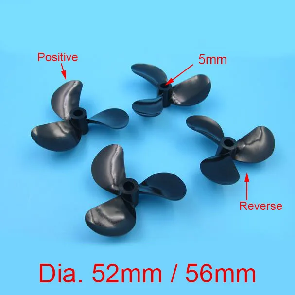 

8Pcs 52mm 56mm 3-Blades Plastic Propellers 5mm Drive Shaft Props For RC Boat Model V Yacht O Boat Feeding Ship Right/Left