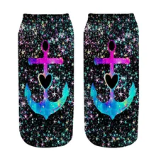 1 пара фантастические женские носки с принтом якоря, забавные носки с 3D принтом, модные носки из полиэстера 19*8 см