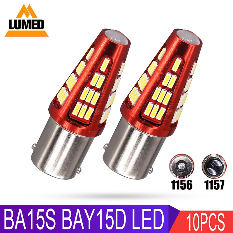 10x BA15S 1156 P21W светодиодный 48 SMD 4014 автомобильный BAY15D 1157 светильник для ДХО указатель