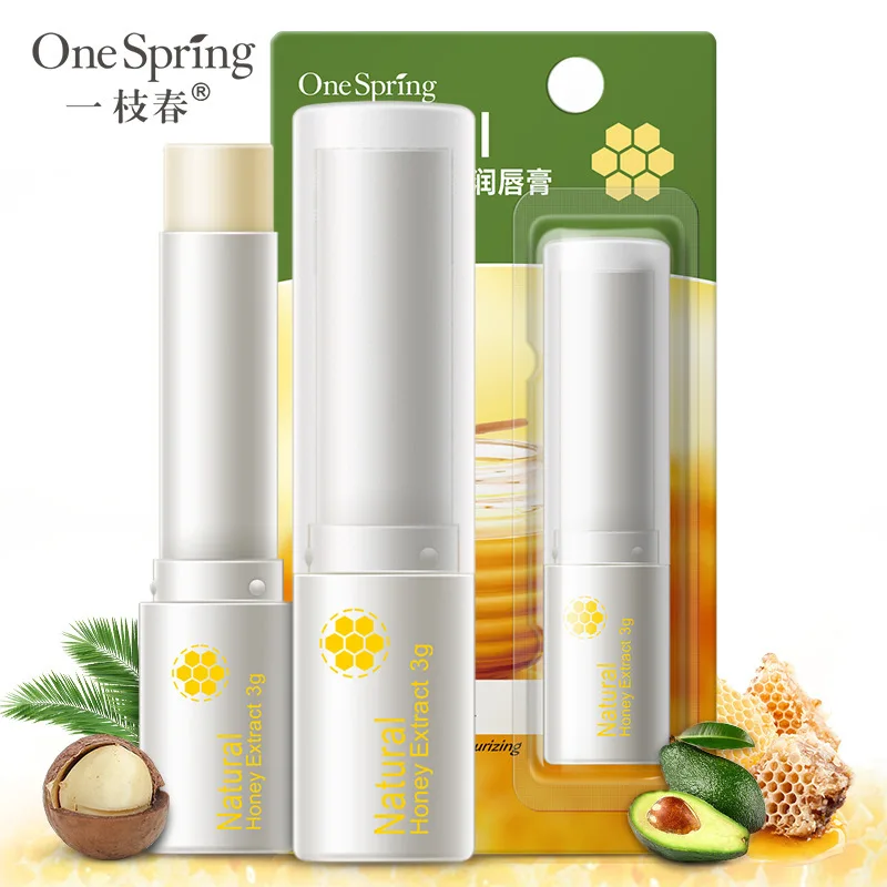 

OneSpring Natural Aloe Honey lip Balm Moisturizing Colorless Long Lasting lipstick Repair lip Wrinkles For Woman/Man lip Care