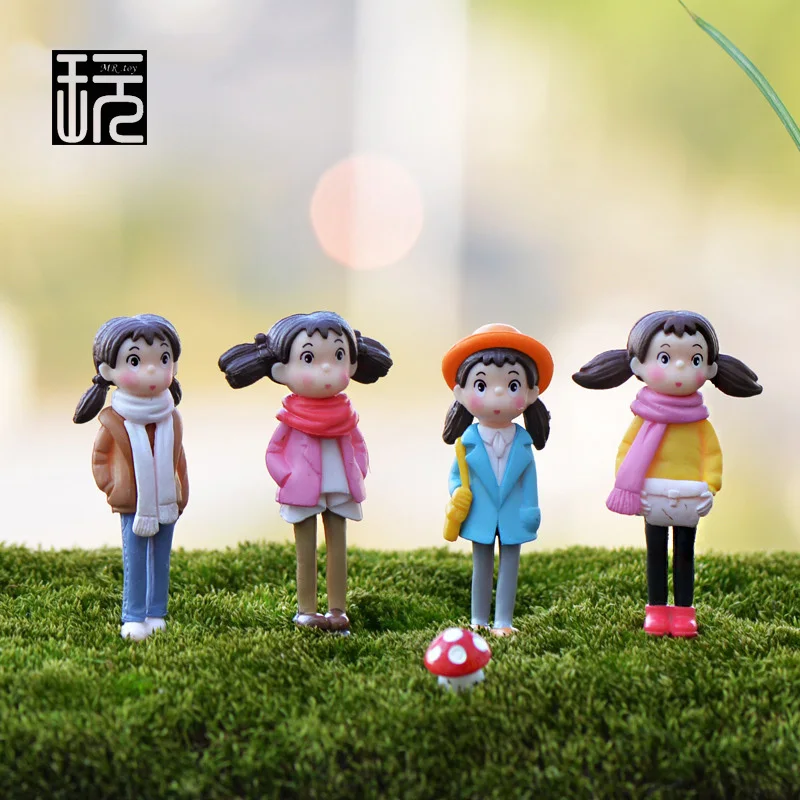 

1pc Miyazaki My Neighbor Totoro - May Kawaii Girl Terrarium Figurines Fairy Garden Miniatures Mini Action Figure Toys