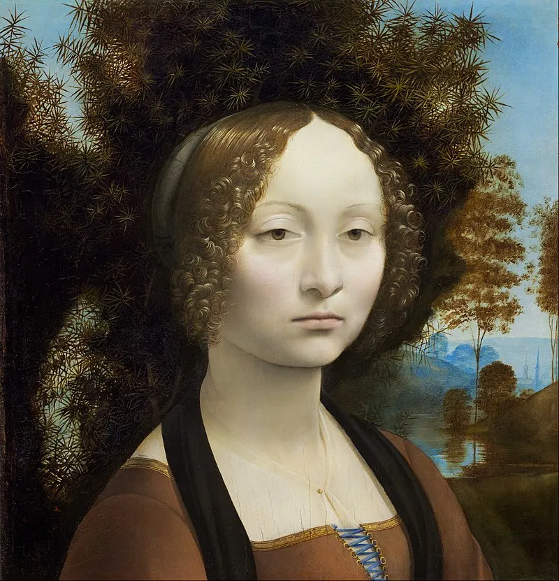 

Classic Portrait Canvas Wall Art Oil Painting Ginevra De Benci by Leonardo Da Vinci Painting for Home Decor Hand Painted