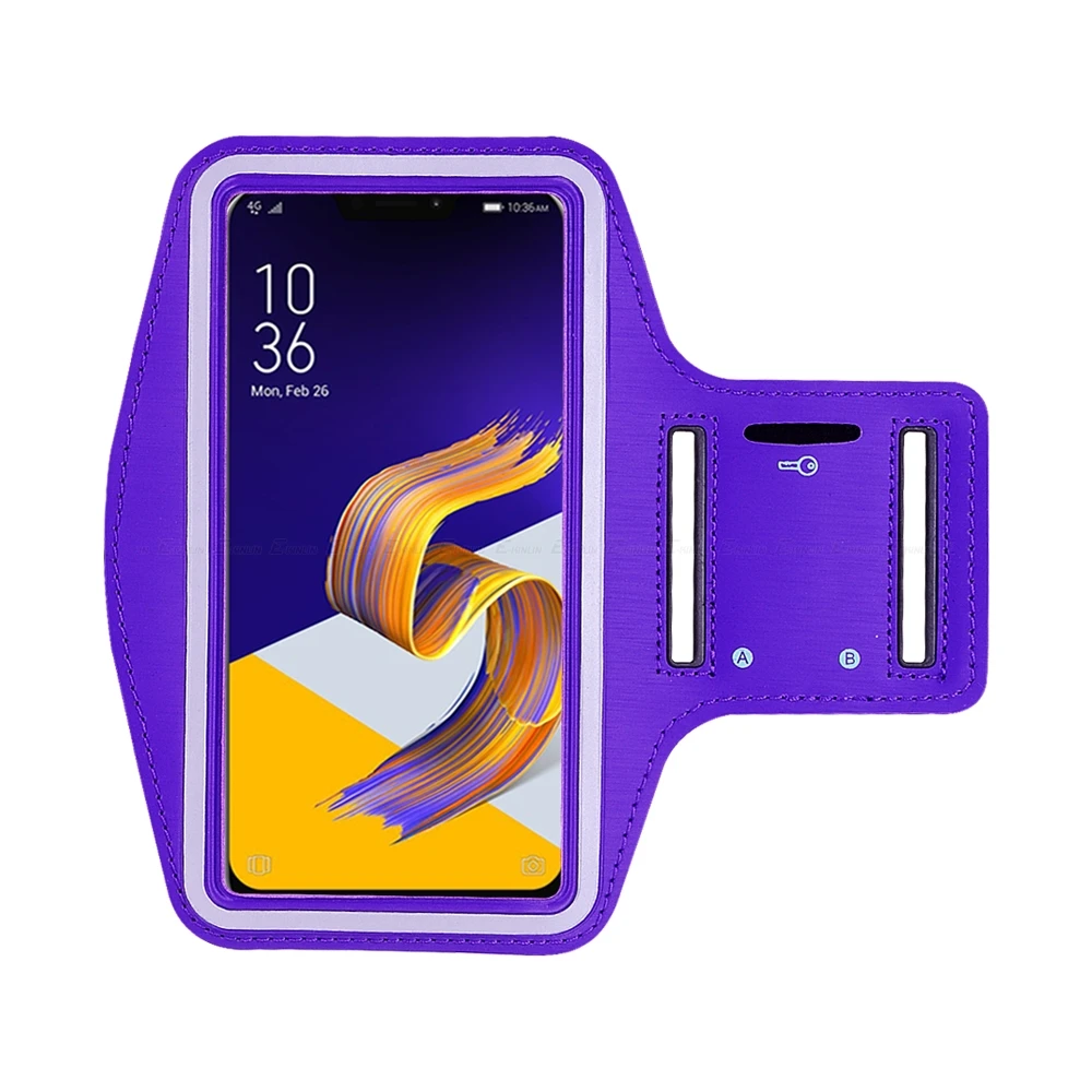 Чехол для занятий спортом, фитнесом, бегом и тренировкой для Asus ZenFone 6 ZS630KL 5z 5Q 5 Lite Selfie ZC600KL ZE620KL ZS620KL чехол для телефона - Цвет: Фиолетовый