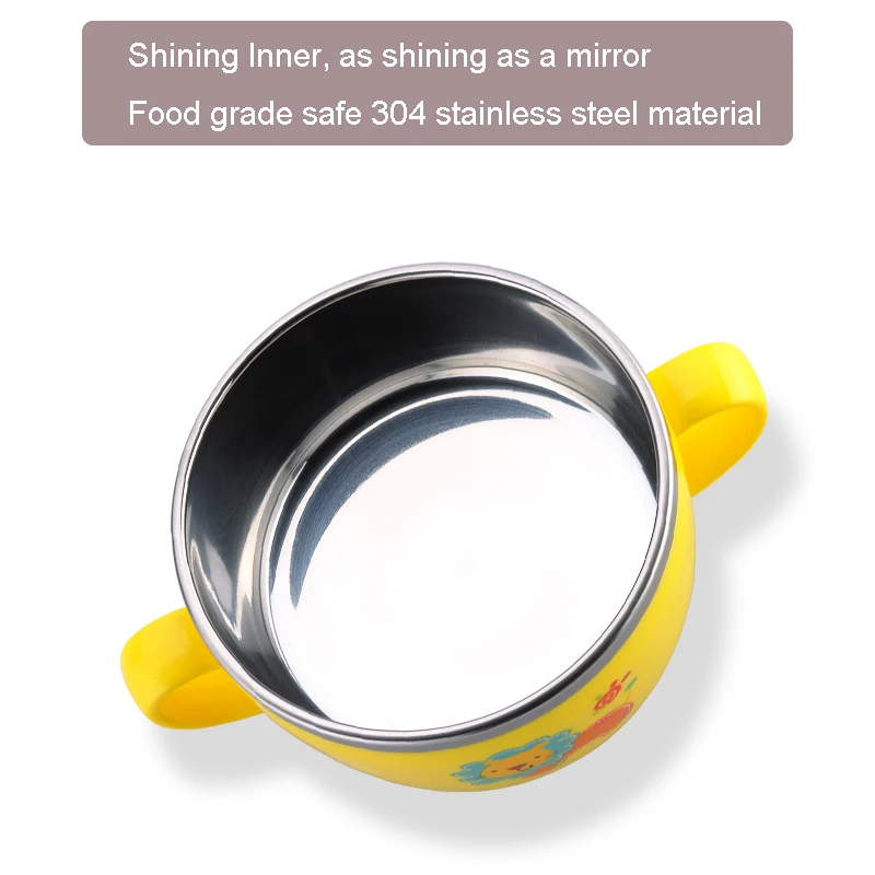 Leakproof Child Stainless Steel Bowl Baby Feeding Bowl  (3)