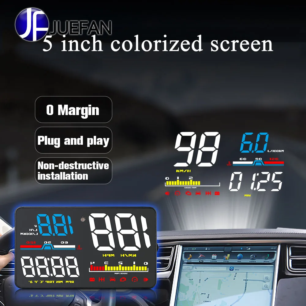 

High-brightness LED color display Car HUD head-up display OBD2 fault code elimination Car diagnostic tool Speed/ Fault alarm