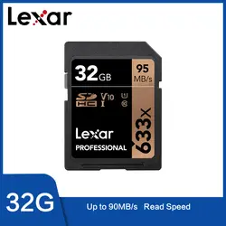 Lexar оригинальная 64G sd-карта 256 GB карта памяти UHS-I флэш-карта 32 GB 128 GB 16 GB высокая скорость до 95 M класс 10 633x для камеры