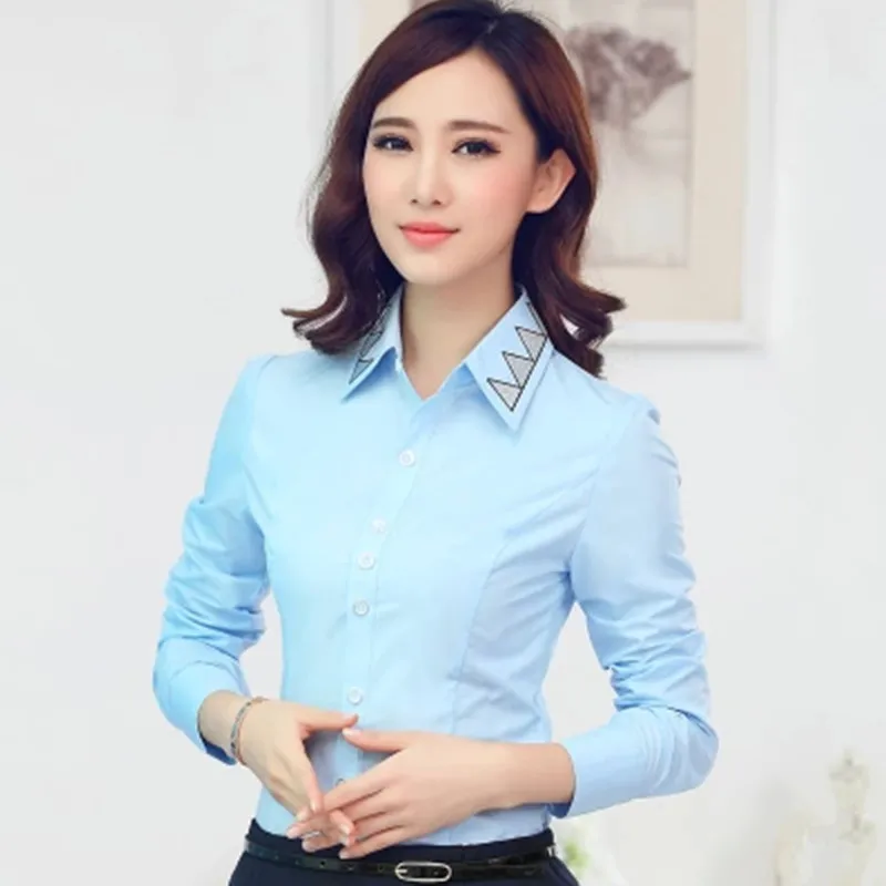 New Korean Long sleeved Shirt OL Commuter Career Shirts Women ...