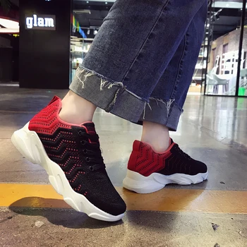 

Women's running shoes INS Ulzza Harajuku Wild mesh thick-soled breathable sports shoes Outdoor Sport zapatos de mujer M4-30