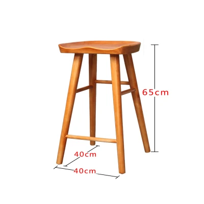 Скандинавский современный минималистичный барный стул из твердой древесины для дома креативный высокий барный стул