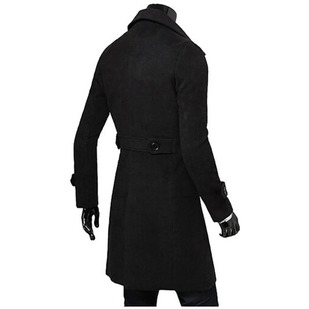 Custom Made Brown Trench Coat Men Double Breasted Winter Overcoat Men Long Coats For Men Cashmere Wool Coat Winter Coats For Men