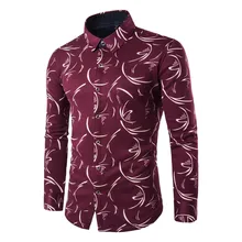 Brand New Winter Warm Velvet Inside Men s Turn Down Collar Casual Shirt Social Floral Print